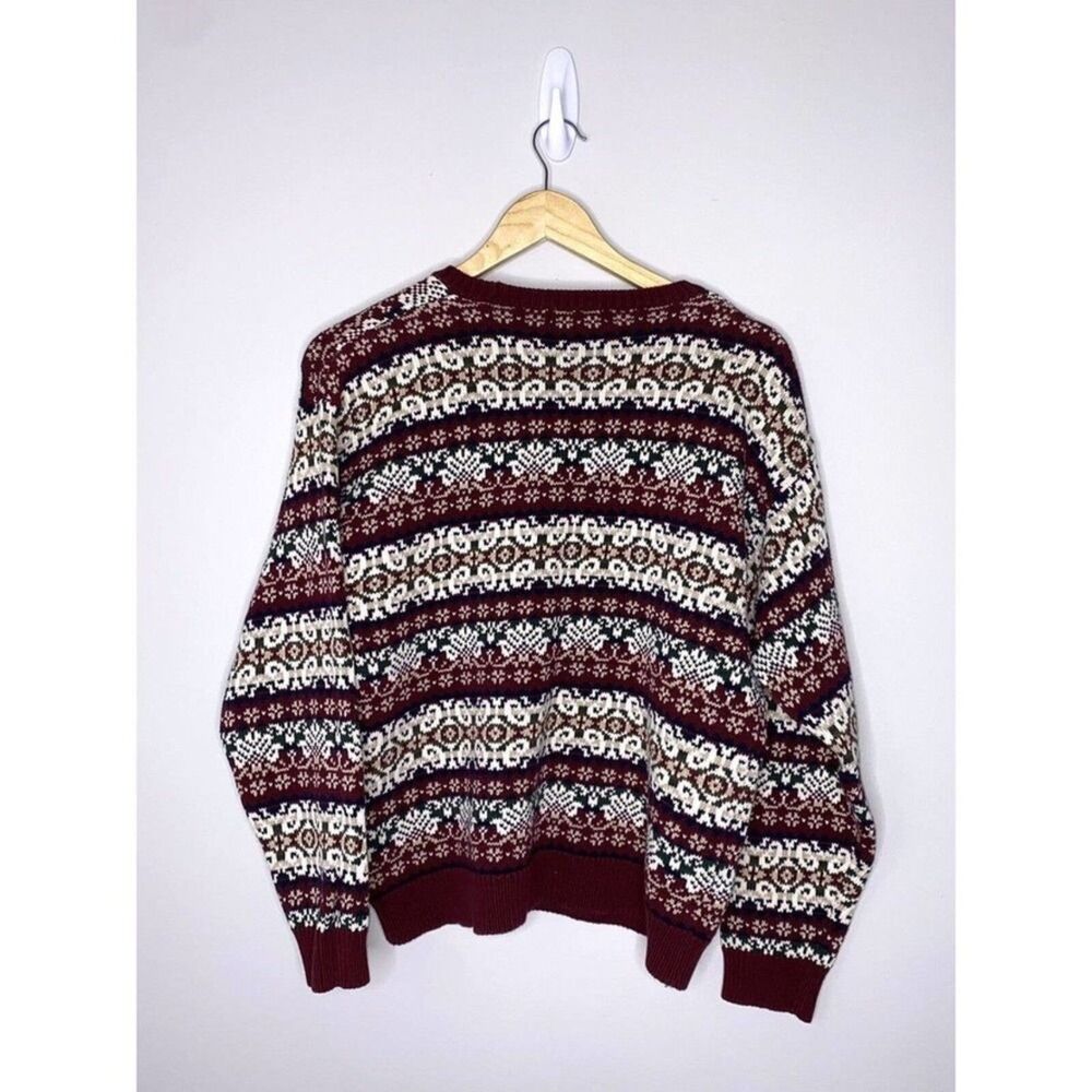 Charter Club Sweater Men Medium Classic Heavy Knit Ski Grandpa # - Picture 3 of 3